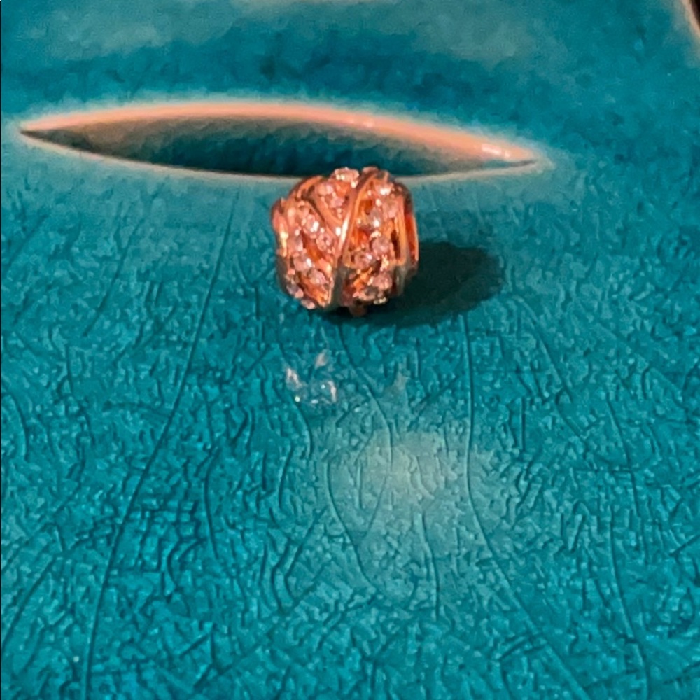 Gold leaf spacer charm